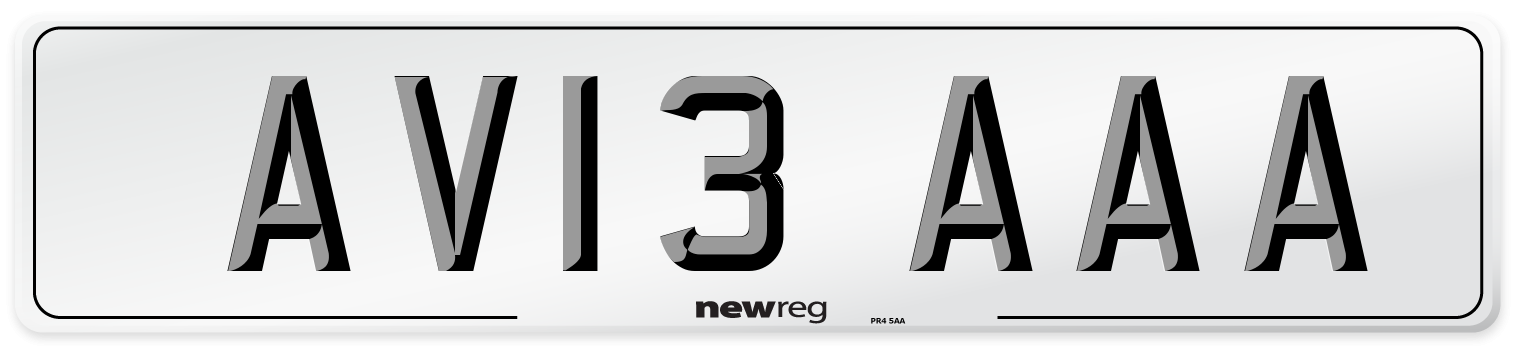 AV13 AAA Number Plate from New Reg